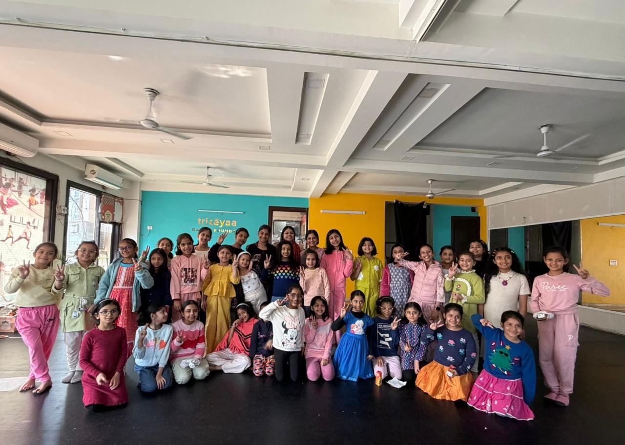 Trikāyaa kids batch celebration inside the studio
